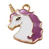 Ea-24 Pingente de Liga de Unicórnio com Gota de Óleo Desenho Animado Acessórios DIY Pulseira Artesanal Acessórios para Colar Brincos Venda por Atacado