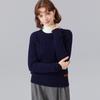 [Suéter 100% Lana] Casual Otoño e Invierno, Simple y Versátil Cuello Redondo Trenzado para Viajar Top de Lana para Mujer