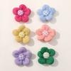 Estilo coreano para niños, hilo de algodón para bebé, flor tejida a crochet, accesorios de flores pequeñas, bricolaje, tocado para niñas, accesorios para el cabello, material para diadema al por mayor