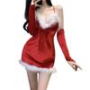 Xianyi Lencería Sexy Disfraz de Invierno Navidad Uniforme Sexy para Juego de Roles Tentación Escote Profundo Deseo Puro Traje de Pasión