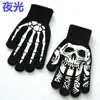 Luvas Halloween Adulto Crânio Garra Fantasma Estampa Fluorescente Luminosa Ciclismo Outdoor Luvas Quentes de Tricô