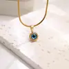 Corrente de Clavícula Dourada em Aço Titânio Olho de Anjo, Colar, Brincos e Acessórios Originais de Luxo Personalizados Unissex.