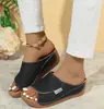 Nuevas Chanclas de Cuña de Verano Moda Europea y Americana Sandalias y Chanclas de Boca de Pez Para Usar Afuera Ligeras de Playa para Mujer en stock Sandalias y Chanclas