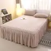 Faldón de cama acolchado de algodón puro, una sola pieza, oculta el dobladillo inferior, nuevo modelo 2025, cubrecama de algodón lavado 100%, estilo faldón de cama, oculta el dobladillo inferior