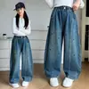 Pantalones para Niñas Otoño 2026 Nueva Moda Jeans Curvos Ropa Infantil Pantalones Anchos Sueltos para Niñas Conjunto de Otoño para Niños