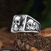 Anillo de acero de titanio gótico retro personalizado estilo europeo y americano, accesorio de mano de moda hip-hop para hombre
