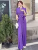 Mono Nuevo de Gama Alta para Mujer de Verano, Elegante y con Estilo, Color Sólido, Cintura Alta, Adelgazante, Cintura con Lazo, Pierna Ancha, Mono Fluido