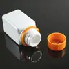 Botellas de Plástico Cuadradas al por Mayor 110ml Botellas Sólidas Blancas Grado Alimenticio Tapa Antirrobo Cápsula de PE Botellas de Empaque a Prueba de Luz