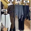 Suéter de punto asimétrico estilo coreano para mujer, suéter irregular de un solo hombro, top súper estiloso para principios de otoño para mujeres petite, adecuado para primavera y otoño