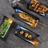 Platos Rectangulares para Restaurantes de Hot Pot, Platos Planos para Restaurantes de Barbacoa, Platos Creativos para Snacks, Vajilla Comercial de Melamina Estilo Japonés