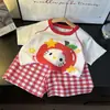 Conjunto de Pijama de Verano para Niños Estilo Chico Nubes Pijama Bebé Delgado Manga Corta Shorts Aire Acondicionado