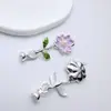 Fivela Cabeça Gota de Óleo Banhada a Ouro Incrustada com Pérola Natural de Água Doce Pintada Flor Pequena Cabeça de Fivela Conector de Colar Pulseira Acessórios DIY