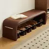 Banqueta de Entrada de Lujo de Gama Alta para Uso Doméstico, Zapatero Integrado y Zapatero al Pie de la Cama, Banco Largo para Cambiarse los Zapatos