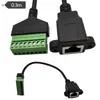 Conector Fêmea para Cabo de Rede RJ45 Plug-in Direto, Terminal sem Solda com Furos para Parafuso para Fixação, Cabo Adaptador, Cabo de Extensão de Rede de 8 Vias