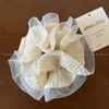 Scrunchie Plissado Franzido de Organza Francês Elástico Suave de Alta Qualidade para Coque Acessório de Cabelo para Rabo de Cavalo Corda de Cabelo
