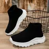 Calcetines, Zapatos Infantiles Transfronterizos, Zapatos Deportivos Casuales de Nylon de Caña Alta sin Cordones para Niños Mayores, Zapatos Elásticos Transpirables de Tejido Fly-Knit para Niñas
