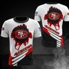 Camiseta de Futebol Explosiva de Verão 2024 Masculina Estampa Digital 3D Série Completa NFL Top Manga Curta