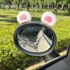 Espejo retrovisor para coche eléctrico, decoración para coche con batería, decoración modificada, orejas de conejo de peluche, red popular para coche eléctrico universal