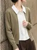 FALINDA STUDIO top de malha estilo duas peças para mulheres, casual e modelador, camisa de linho com mangas compridas, cardigã POL0