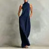 Ropa de Mujer Transfronteriza Nueva de Verano 2026: Vestido Largo sin Mangas de Cuello Alto, Holgado, Sencillo, Casual