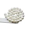 4-12 cuentas naturales de concha perla de imitación blanco redondo cadena para suéter de mujer cuentas sueltas pulsera DIY accesorios para collar