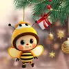Nuevo Colgante Acrílico de Alta Definición Doble Cara, Decoración Linda y Tierna de Abeja para Coche, Colgante para Espejo Retrovisor, Decoración Navideña