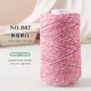 Hilo de Algodón Hueco Teñido Degradado con Lentejuelas e Hilos Plateados para Tejer DIY, Hilo de Hilo de Mariposa Plateado de 2 mm para Bolsos y Sombreros