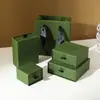 Caja de regalo de joyería vintage estilo francés, caja de cajón multitaladro con tapa y base, bolso de mano para embalaje de joyería, juego completo, imprimible