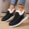 Botas de algodón cálidas para mujer más vendidas transfronterizas, superficie de pelo suave con forro engrosado, botas de nieve, zapatos de algodón antideslizantes de suela plana sin cordones