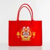 Bolsa de Feltro Personalizada Ano do Carneiro 2026 Novo Estilo Espessa Grande Capacidade Bolsa Tote Criativa Presente de Ano Novo Bolsa Tote da Moda