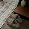 Pantuflas de suela gruesa Henan Sanpo, pantuflas bordadas rizadas de suela gruesa 20596