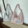 Bolsa de Lona Cuadros Nueva y Linda de Dibujos Animados para Mujer con Bordado, Bolsa Tote Versátil para la Escuela y el Trayecto