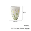 Xícaras de Chá de Porcelana Branca da Dinastia Tang e Song com Boca de Flor Pintada à Mão, Conjuntos de Chá Kung Fu para Uso Doméstico, Xícaras de Degustação com Borboletas Pintadas Sob Esmalte, Xícaras de Aroma Cerâmicas