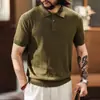Nueva Camisa Polo de Manga Corta para Hombre de Marca de Moda Otoñal, Diseño Hueco Tejido, Top Camiseta Casual Transpirable