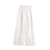 Pantalones de Lino Tencel de Pierna Ancha de Cintura Alta Adelgazantes de Algodón y Lino Pantalones Finos Largos hasta el Suelo para Mujer - Nuevo Estilo Verano 2026
