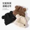 Gorro de Punto Oversize Holgado Estilo Japonés con Orejas de Oso para Mujer, Gorro de Invierno Engrosado Cálido Versátil que Hace que la Cara Parezca Más Pequeña