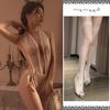 Lencería Sexy con Cuello en V Profundo, Encaje Transparente, No Necesita Quitarse en la Cama, Body Apasionado de Entrepierna Abierta para Mujer