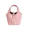 Bolso Cubo con Diseño Exclusivo, Bolso de Mano Estilo Cesta para Mujer, Bolso Cruzado Elegante y de Moda para el Día a Día, Bolso de Mano con Textura de Patrón Lichi