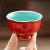 Taza individual de alta gama del fabricante para uso doméstico, hecha de cerámica roja de la Ciudad Prohibida, adecuada para que una persona beba, taza de degustación de té estilo chino