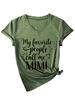 Mis Personas Favoritas Llaman Amazon Ebay Estación Independiente Elegante Casual Camiseta de Manga Corta con Cuello en V para Mujer