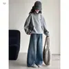 Novo Moletom Coreano Espesso com Forro de Lã para Meninas, Calças Casuais de Perna Larga para Crianças Maiores, Calças de Perna Reta com Forro de Lã, Calças Tendência de Perna Curva, Para Sair