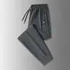 Calça de Seda Gelo de Verão da Marca Selecionada Calças Masculinas Finas de Corte Reto Calças de Secagem Rápida Casuais Tamanho Grande Soltas Calças Esportivas
