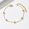 Moda Transfronteriza, Lujo Ligero, Elegante y de Gama Alta Acero Inoxidable Versátil Flor de Rosa Cadena para Clavícula Pulsera Joyería para Mujeres