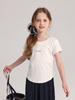 Pudding Haru Camisa Infantil Verão 2025 Novas Letras Estampadas para Meninas Camiseta Feminina Treasure Casual Manga Curta