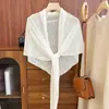 Chal de Estilo Coreano para Mujer 2026 Nuevo Bufanda Triangular de Seda de Hielo y Lino Bufanda de Punto con Protección Solar de Verano Chal Cheongsam
