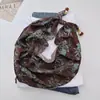 Bufanda de Gasa Estampada Suave Hecha a Mano con Perlas para Mujer, Delicado Pañuelo para Sesión de Fotos Estilo Bosque Pastoral, Bufanda Delgada Decorativa