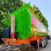 Fabricante Fabrica Ventas Transfronterizas de Camión Cisterna para Transporte de Cenizas Volantes de 3 Ejes Cuadrado de 40/50 Cilindro Hidráulico Volquete Tanque de Aceite Semirremolque