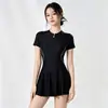 Traje de baño entero conservador talla plus para mujeres ligeramente rellenitas 2026 nuevo estilo protección solar cubre carne se ve delgado específico para piscina
