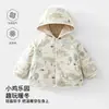 Blusa com capuz, jaqueta fina de algodão para outono e inverno, roupas de bebê para idades 0-3, agasalho de manga comprida, roupa quente e grossa para o inverno