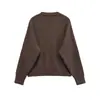 Exportación Transfronteriza Ropa de Mujer Otoño 2025 Estilo Europeo y Americano Cuello en V Manga Larga Suéter de Punto Camiseta Base para Mujer G89012